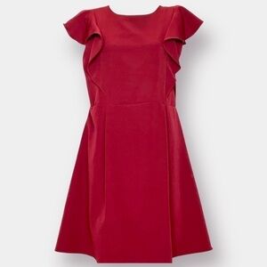 A Line Dress Knee Length Short Ruffles Sleeves Girl's Plus Size